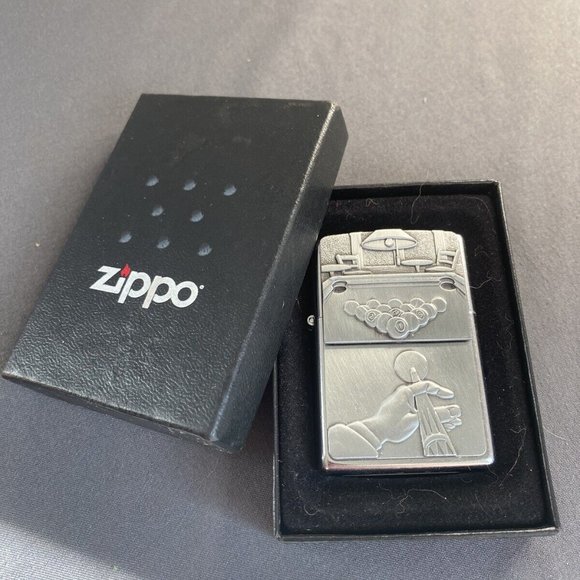 Zippo | Accessories | Zippo Street Chrome Lighter Pool Table Playing ...